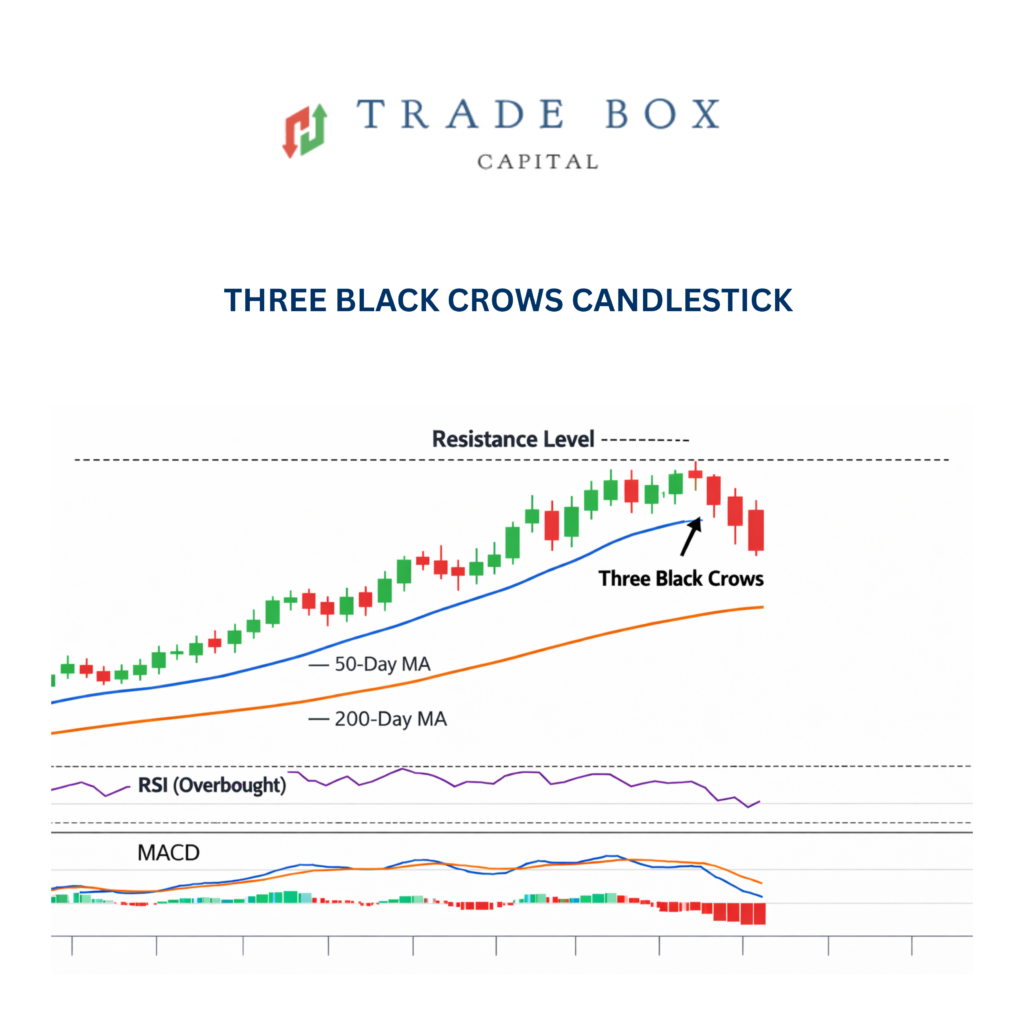 Three Black Crows Candlestick Pattern